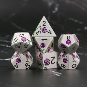 Purple Rose Electroplated Silver metal dice